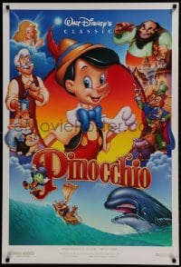 2b859 PINOCCHIO DS 1sh R1992 images from Disney classic fantasy cartoon!