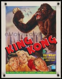 2b502 KING KONG 16x20 REPRO poster 1990s Fay Wray, Robert Armstrong & the giant ape!