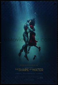 2b900 SHAPE OF WATER advance DS 1sh 2017 del Toro, image of Hawkins & Jones as the Amphibian Man!