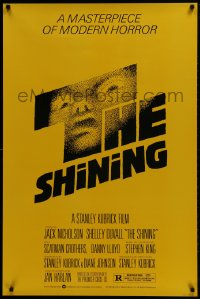 2b902 SHINING 1sh 1980s Stephen King & Stanley Kubrick horror, Saul Bass, re-strike!