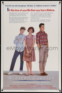 2b907 SIXTEEN CANDLES 1sh 1984 Molly Ringwald, Anthony Michael Hall, directed by John Hughes!