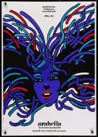 2b271 ARABELLA 23x33 German stage poster 1984 art of a woman with wild hair by Waldemar Swierzy!