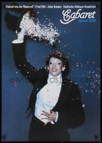 2b279 CABARET 23x33 German stage poster 1982 woman with a top hat and swastikas!