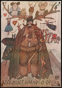 2b303 FALSTAFF 26x38 Czech stage poster 1986 completely different & wild art by Adolf Born!