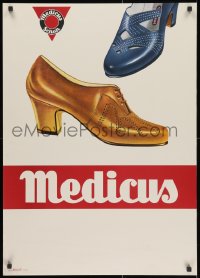 2b184 MEDICUS 24x33 German advertising poster 1960s art of two pairs of leather pumps!