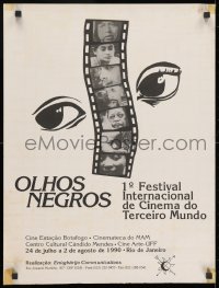 2b211 OLHOS NEGROS 18x24 Brazilian film festival poster 1990 filmstrip between two eyes!