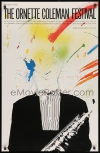 2b080 ORNETTE COLEMAN FESTIVAL 22x34 music poster 1985 colorful art of the jazz musician!