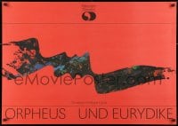 2b324 ORPHEUS UND EURYDIKE 26x37 East German stage poster 1987 different art over red background!