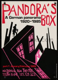 2b212 PANDORA'S BOX 17x23 English film festival poster 1985 expressionist art of a man with woman!