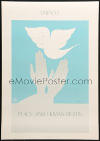 2b445 PEACE & HUMAN RIGHTS 18x25 French special poster 1990s Benn art of hands and a dove!