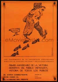 2b456 PRIMER ANIVERSARIO DE LA VICTORIA 18x25 Mexican special poster 1972 Uncle Sam leaving Vietnam
