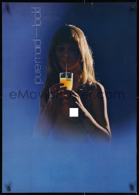2b186 PURE MAID LOCKT 23x33 German advertising poster 1970s image of a naked woman drinking!