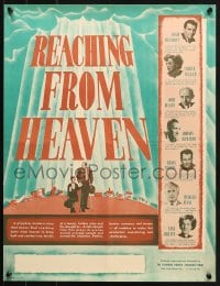 2b461 REACHING FROM HEAVEN 17x22 special poster 1948 Hugh Beaumont, Heaven or Hell, the choice is yours!