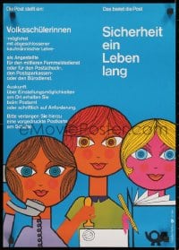 2b466 SICHERHEIT EIN LEBEN LANG 17x23 German special poster 1964 women working by Roberto Pateui!