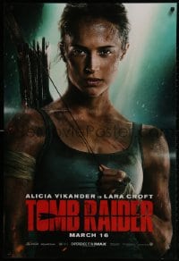2b955 TOMB RAIDER teaser DS 1sh 2018 sexy close-up image of Alicia Vikander as Lara Croft!