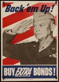 2b100 BUY EXTRA BONDS 20x28 WWII war poster 1944 General & future President Eisenhower!