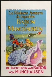 2c251 ADVENTURES OF BARON MUNCHAUSEN Belgian 1979 French animated fantasy, cool cartoon art!
