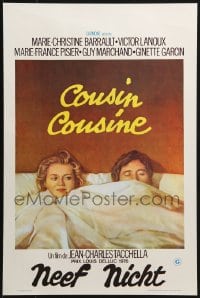 2c260 COUSIN COUSINE Belgian 1976 Marie-Christine Barrault, Victor Lanoux, couple in bed!