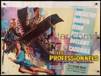 2c291 PROFESSIONALS Belgian 1967 art of Burt Lancaster, Lee Marvin & sexy Claudia Cardinale!
