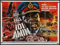 2c555 AMIN THE RISE & FALL British quad 1981 Joseph Olita as maniac dictator Idi Amin, great art!