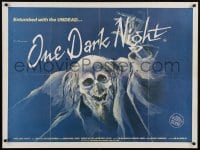2c613 ONE DARK NIGHT British quad 1982 Meg Tilly, Adam West, Mantan Moreland, really spooky art!