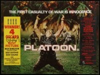 2c615 PLATOON British quad 1987 Oliver Stone, Vietnam classic, first casualty of war is Innocence!