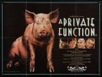 2c616 PRIVATE FUNCTION British quad 1984 Michael Palin, Maggie Smith, great pig art!