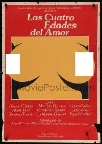 2c003 LAS CUATRO EDADES DEL AMOR Colombian poster 1980 Cordova, very sexy Guque close-up art!