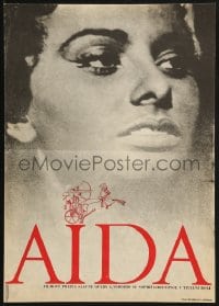 2c090 AIDA Czech 11x16 1965 artwork of sexy Sophia Loren in Verdi's Italian opera!