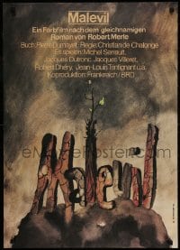 2c181 MALEVIL East German 23x32 1982 Michel Serrault, French sci-fi, cool barren wasteland art!