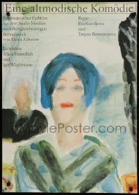 2c191 STAROMODNAYA KOMEDIYA East German 23x32 1980 Erhard Gruttner art of woman with blue hair!