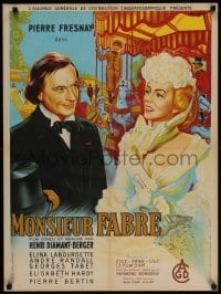 2c871 AMAZING MONSIEUR FABRE French 23x32 1951 art of Pierre Fresnay & girls by Jacques Bonneaud!
