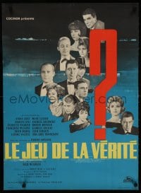 2c891 GAME OF TRUTH French 23x31 1961 Robert Hossein's Le jeu de la verite, cool crime art!
