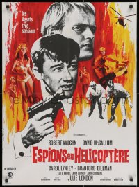 2c894 HELICOPTER SPIES French 23x31 1968 Robert Vaughn, David McCallum, The Man from UNCLE, Rau art