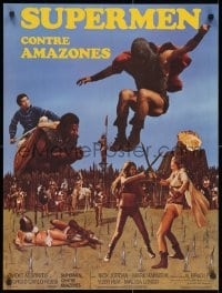 2c916 SUPERSTOOGES VS. THE WONDERWOMEN French 23x30 1975 super-fantastic conquests of adventure!