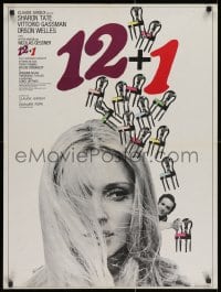 2c921 TWELVE PLUS ONE French 23x32 1970 Sharon Tate, Orson Welles, Vittorio De Sica, 12+1!