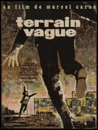 2c926 WASTELAND French 23x30 1960 Marcel Carne's Terrain vague, cool artwork by Ferracci!