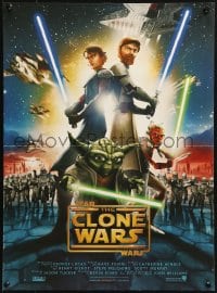 2c985 STAR WARS: THE CLONE WARS French 16x21 2008 Anakin Skywalker, Yoda, & Obi-Wan Kenobi!