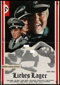 2c513 LIEBES LAGER Italian 27x38 pbusta 1976 Karl Koenig, Red Ascott, World War II, Nazis, woman!