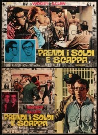 2c522 TAKE THE MONEY & RUN group of 2 Italian 18x27 pbustas 1972 director & star Woody Allen!