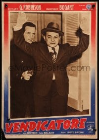 2c547 BROTHER ORCHID Italian 14x19 pbusta 1949 Humphrey Bogart holds gun on Edward G. Robinson!