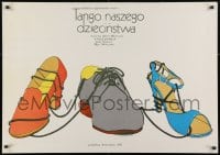 2c420 TANGO OF OUR CHILDHOOD Polish 26x38 1986 Mer mankutyan tangon, art of shoes by Kalkus!