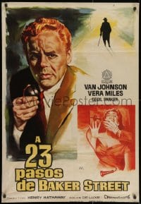 2c199 23 PACES TO BAKER STREET Spanish 1961 artwork of Van Johnson with phone & scared Vera Miles!