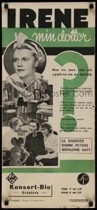 2c059 GIRL IRENE Swedish stolpe 1937 Reinhold Schunzel's Das Madchen Irene, Lil Dagover!