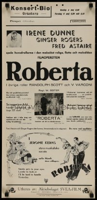 2c061 ROBERTA Swedish stolpe R1937 Irene Dunne + full-length Astaire & Rogers dancing!