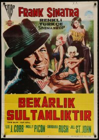 2c018 COME BLOW YOUR HORN Turkish 1963 art of Frank Sinatra & sexy women, from Neil Simon's play!