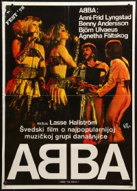 2c311 ABBA: THE MOVIE Yugoslavian 20x28 1977 Swedish pop rock group sold more records than anyone!