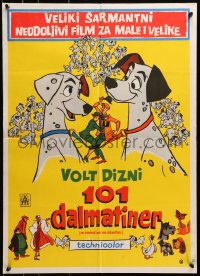 2c348 ONE HUNDRED & ONE DALMATIANS Yugoslavian 20x28 1961 most classic Walt Disney canine family cartoon!
