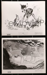 2d466 BAMBI 8 8x10 stills R1957 Walt Disney, great images from animated cartoon deer classic!