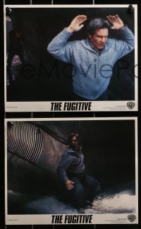 2d037 FUGITIVE 8 8x10 mini LCs 1993 great images of escaped convict Harrison Ford, Tommy Lee Jones!